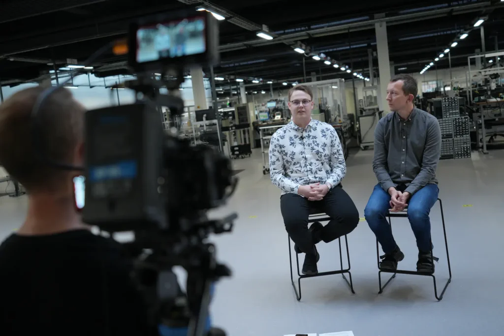 I gang med at filme en industri video
